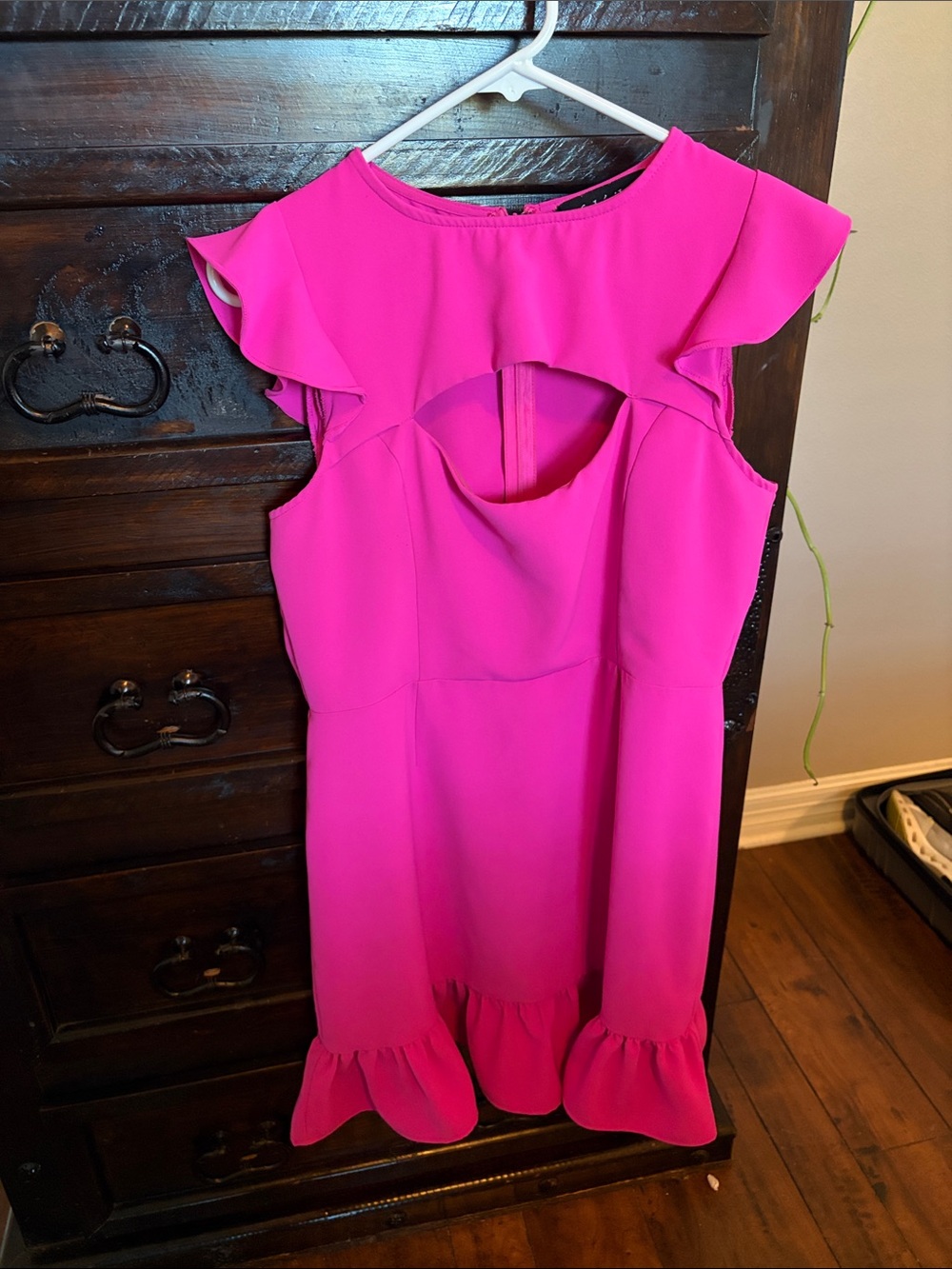 fab'rik Bright Pink Ruffle Detail Dress
